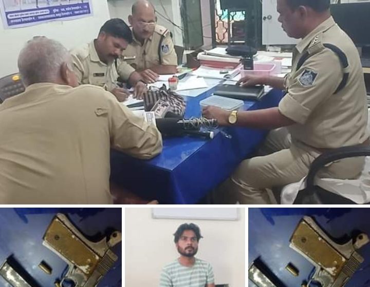  जबलपुर # देसी पिस्टल के साथ शातिर बदमाश गिरफ्तार