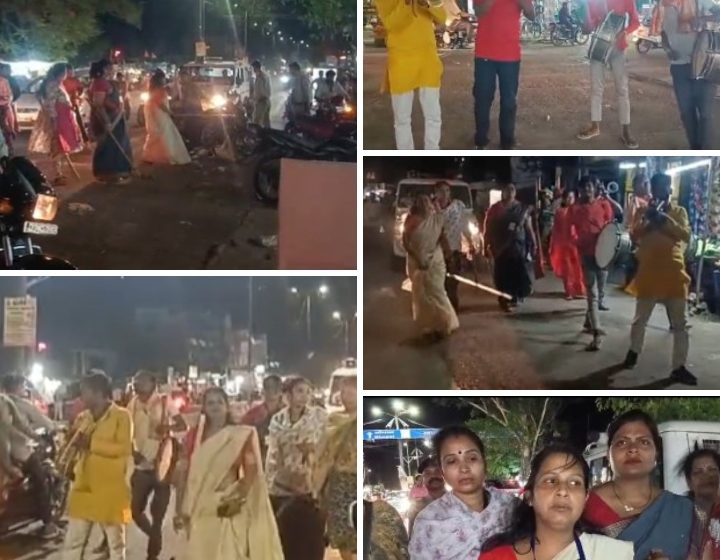  जबलपुर # शराबियों को सबक सिखाने अब बैंड बाजों के साथ निकली नारी शक्ति,