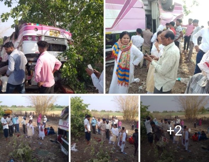  जबलपुर # डिंडोरी से जबलपुर आ रही तेज रफ्तार बस पलटी, बस में बैठे यात्री हुए घायल,,
